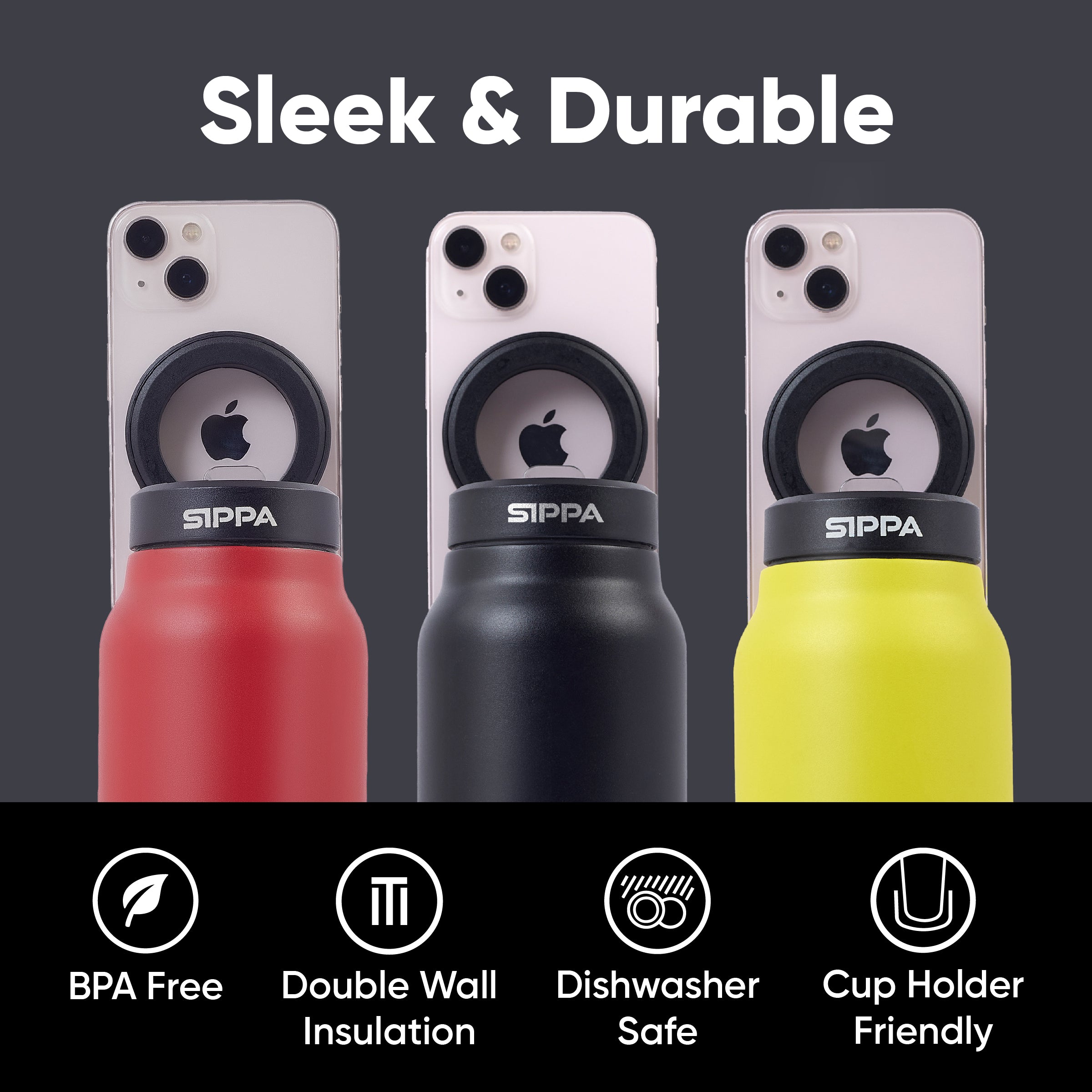 Graphite Black- Magsip Bottle - 24oz