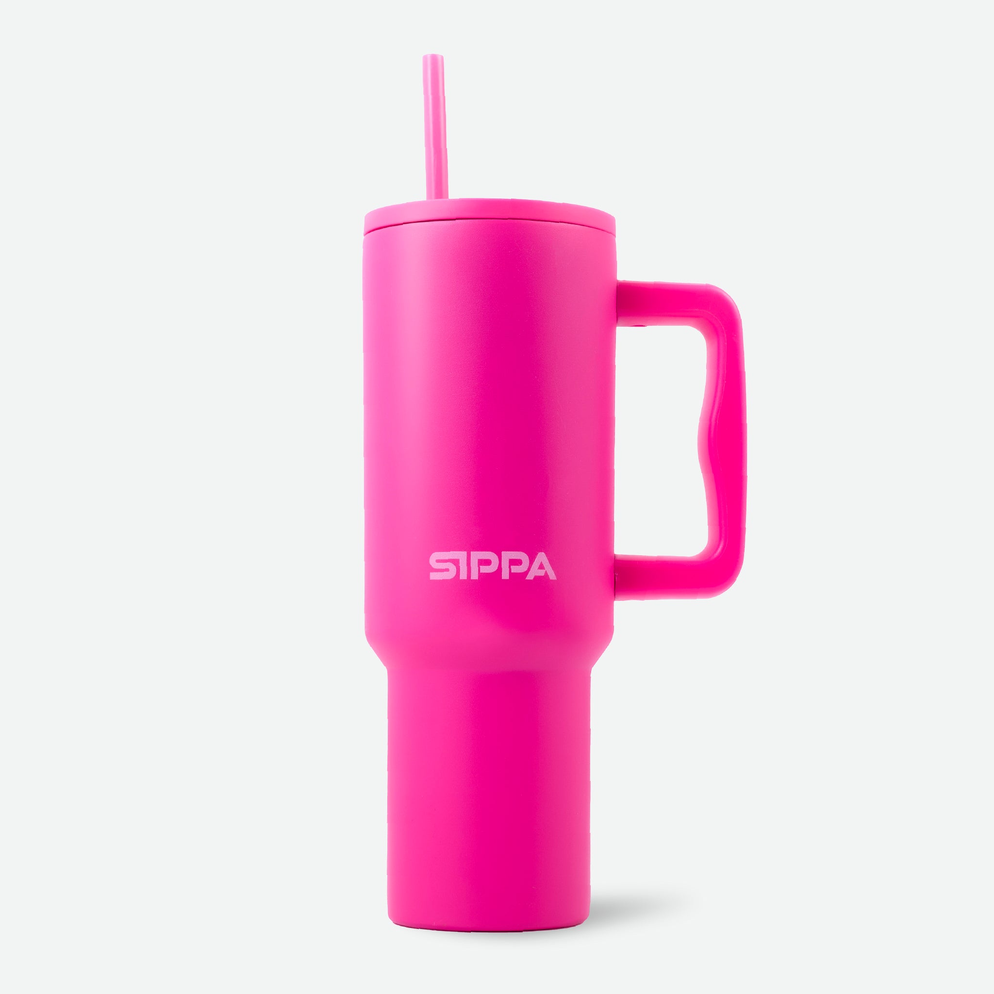 Hot Raspberry - Teak Straw Tumbler - 40oz