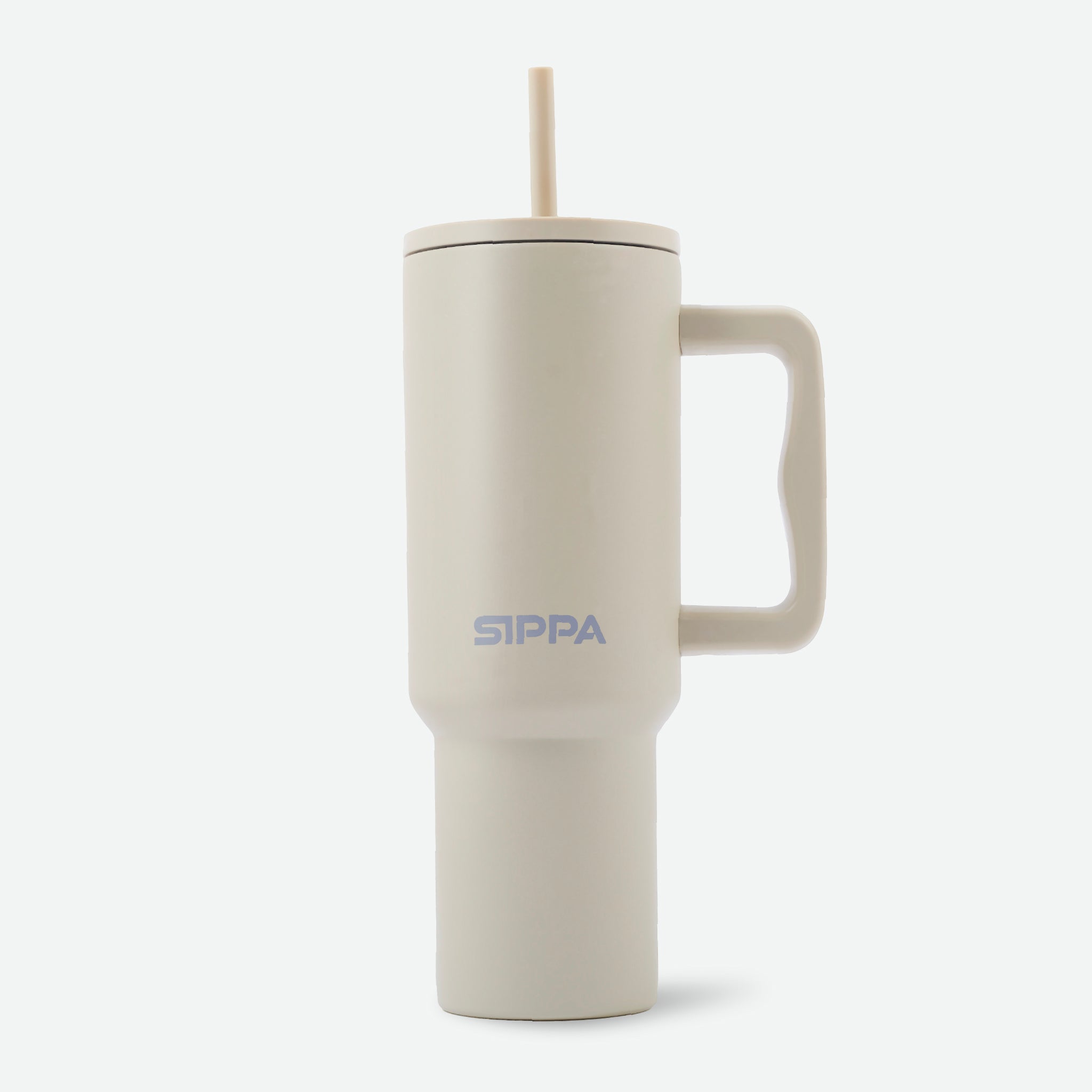 Muted Beige - Teak Straw Tumbler - 40oz
