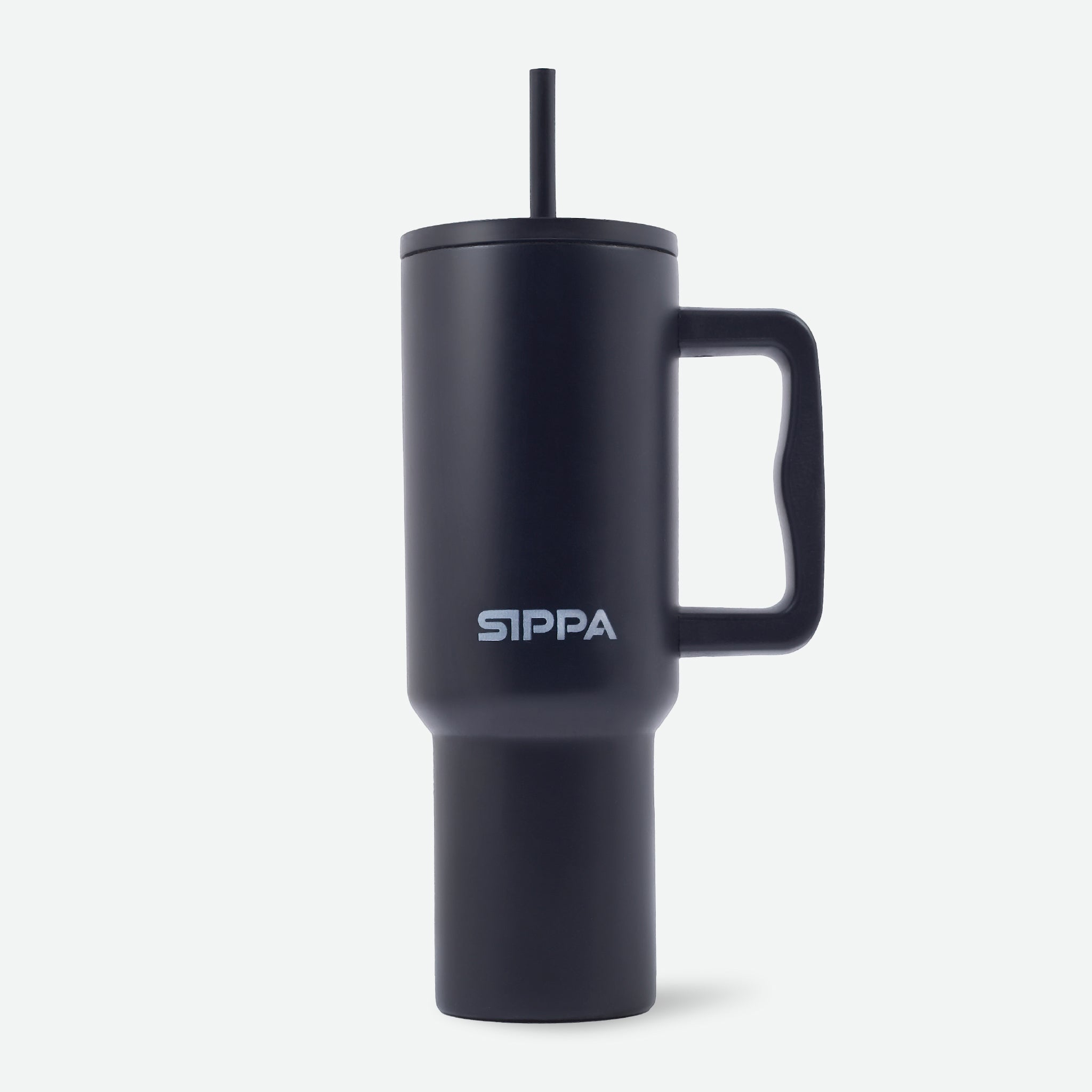 Jet Black - Teak Straw Tumbler - 40oz