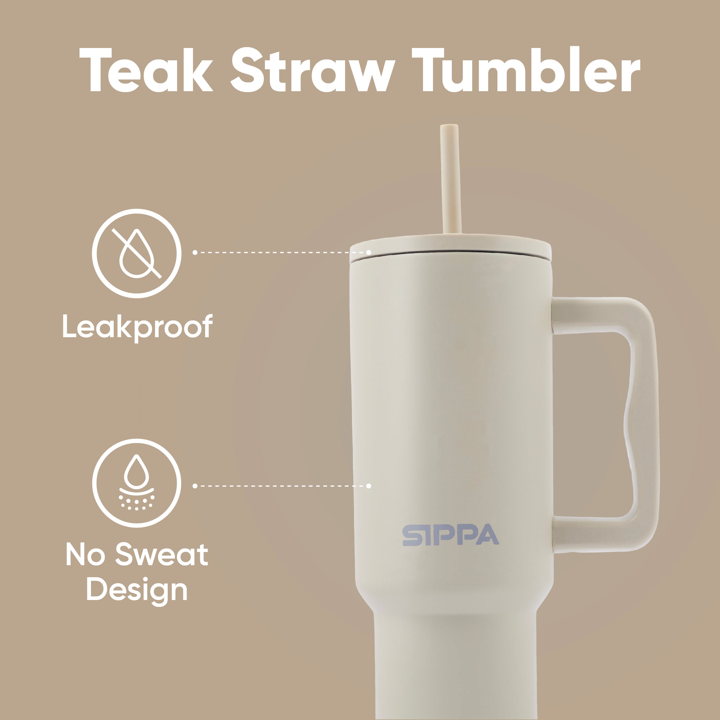 Teak Straw Tumbler - 40oz