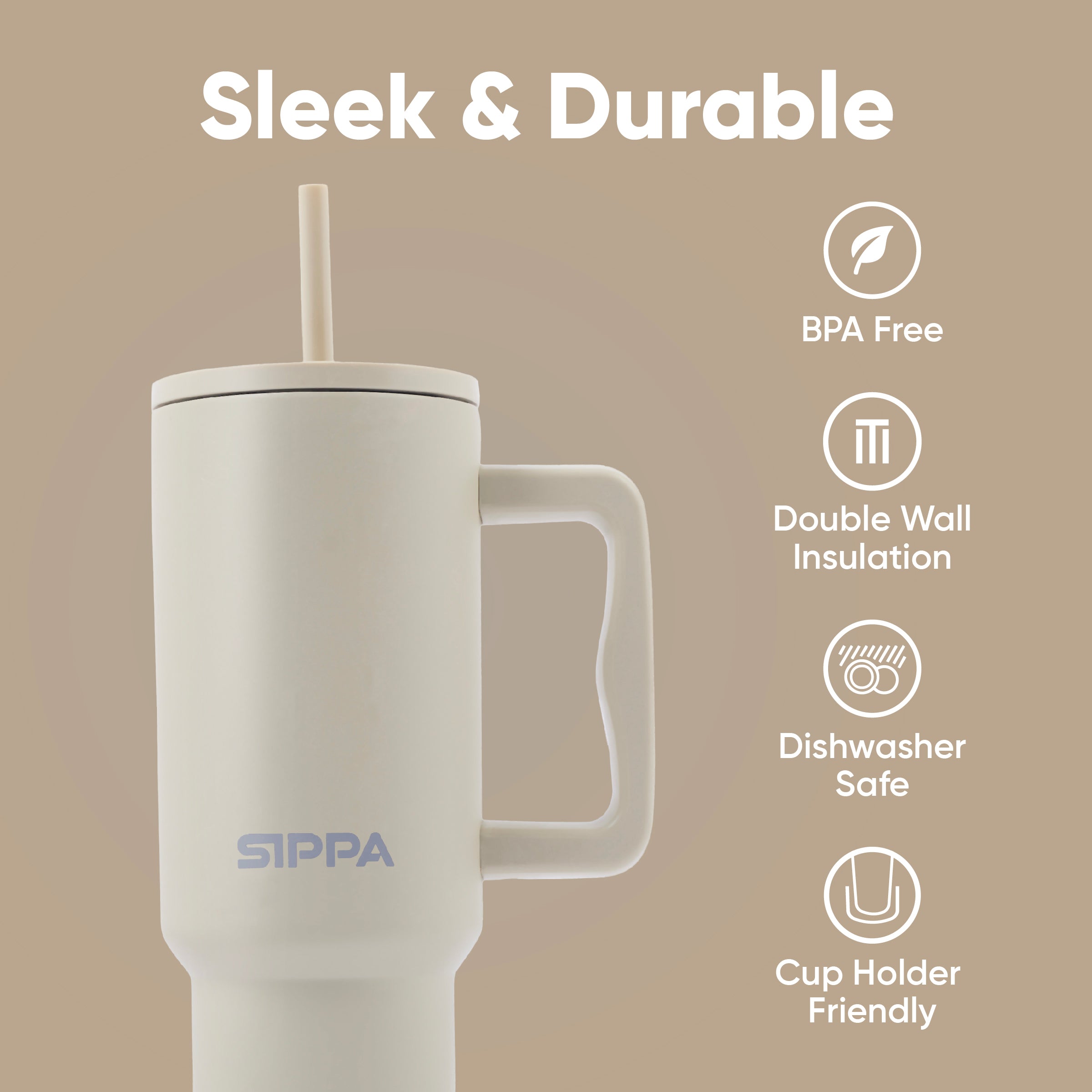 Teak Straw Tumbler - 40oz