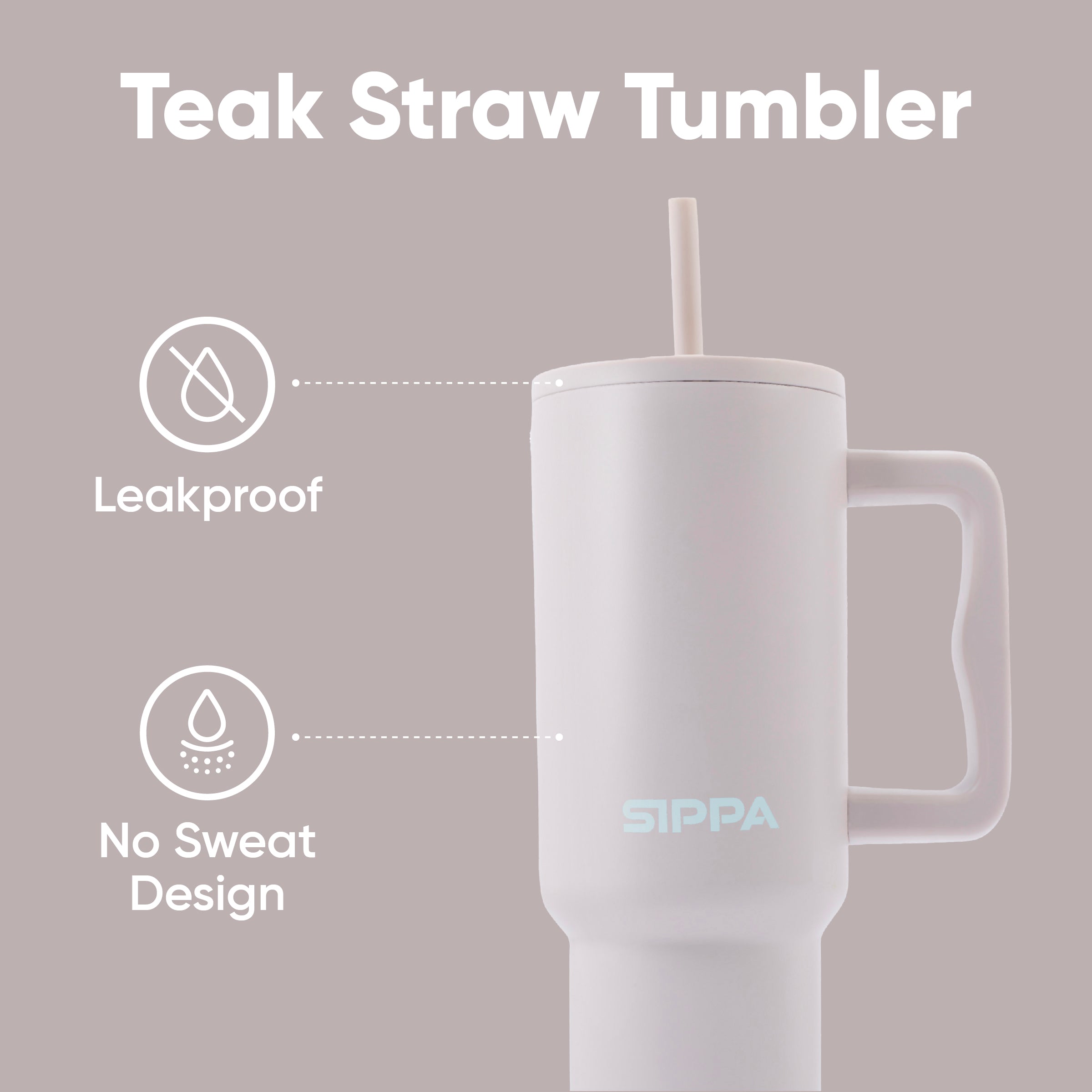 Teak Straw Tumbler - 40oz
