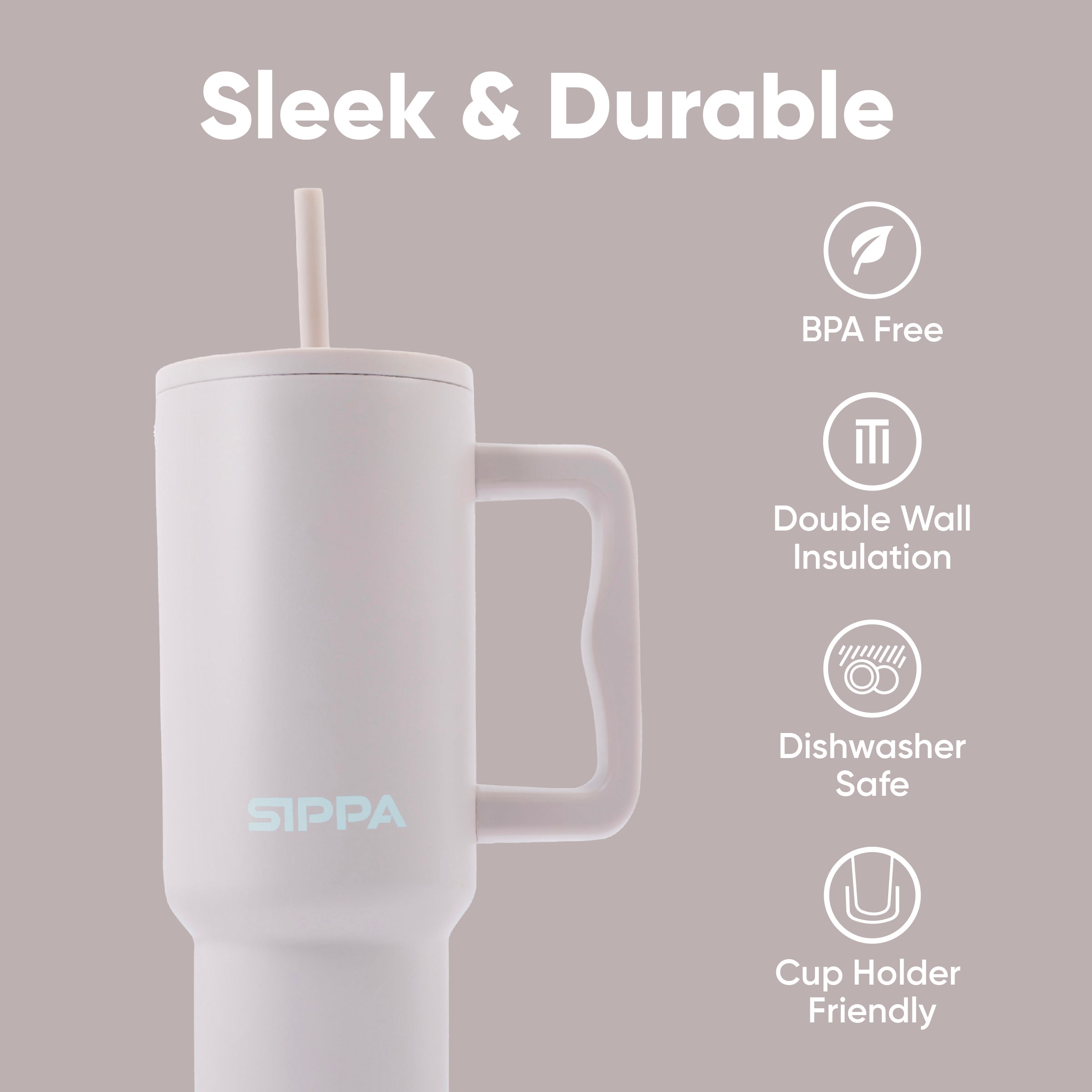 Teak Straw Tumbler - 40oz