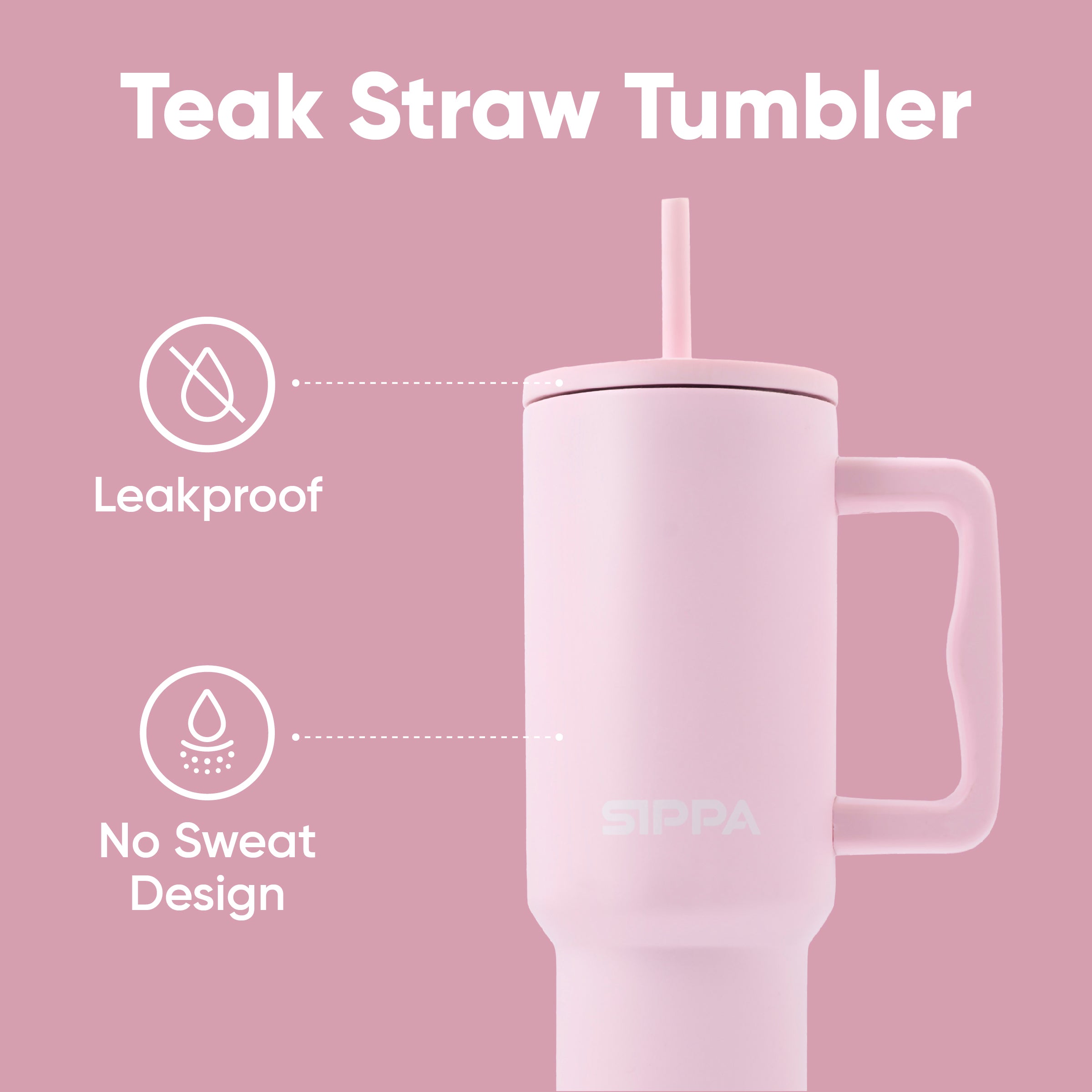 Teak Straw Tumbler - 40oz