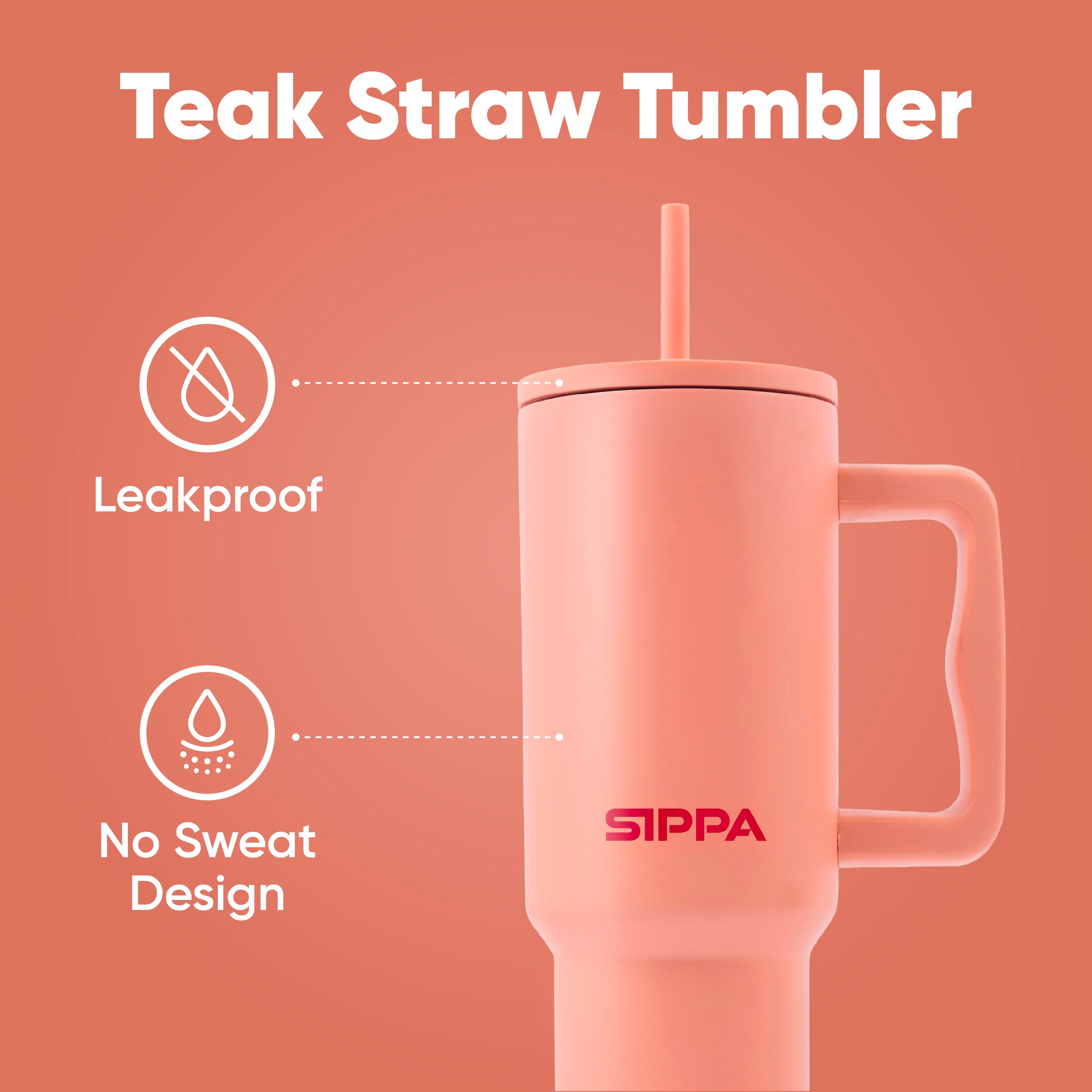 Teak Straw Tumbler - 40oz