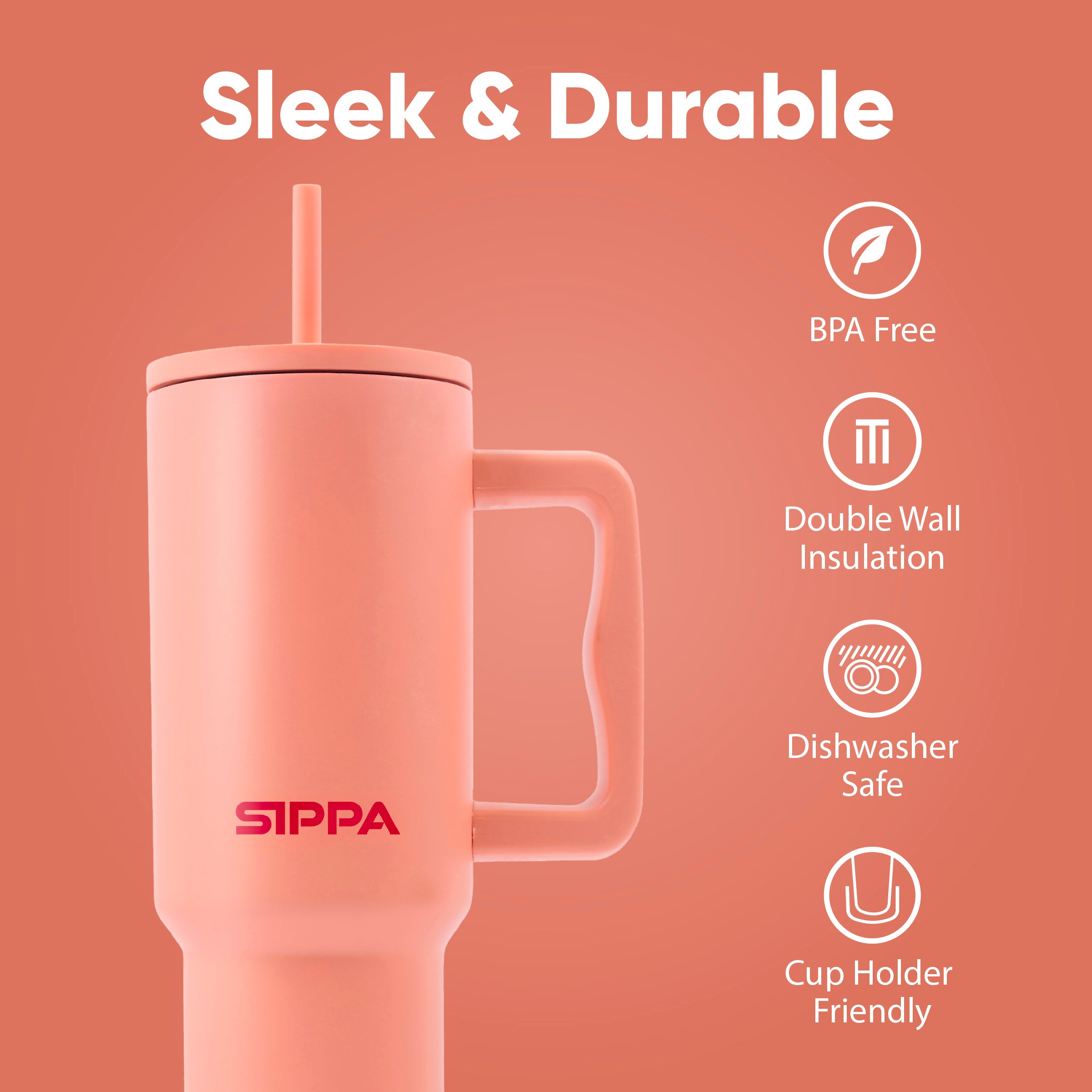 Teak Straw Tumbler - 40oz