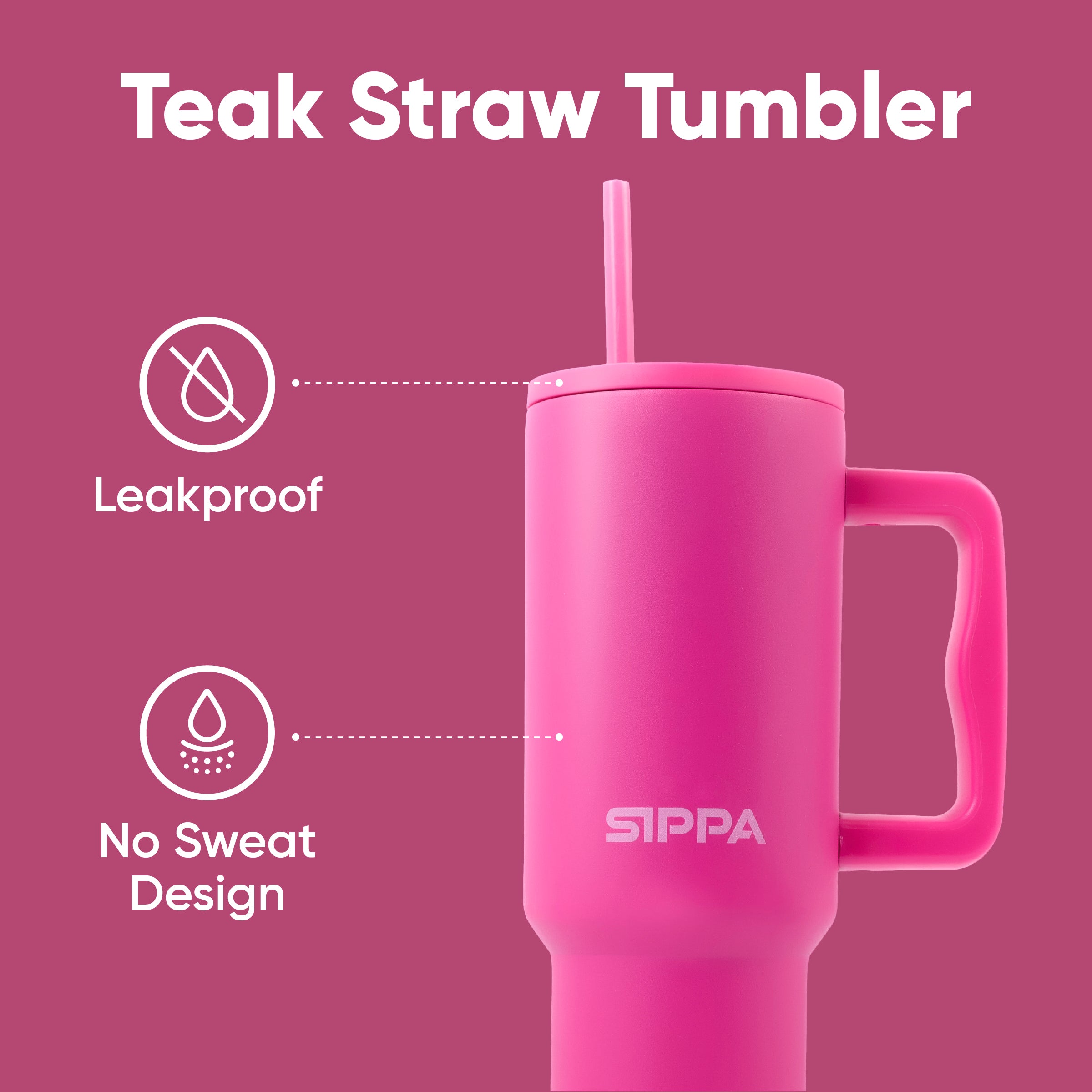 Teak Straw Tumbler - 40oz