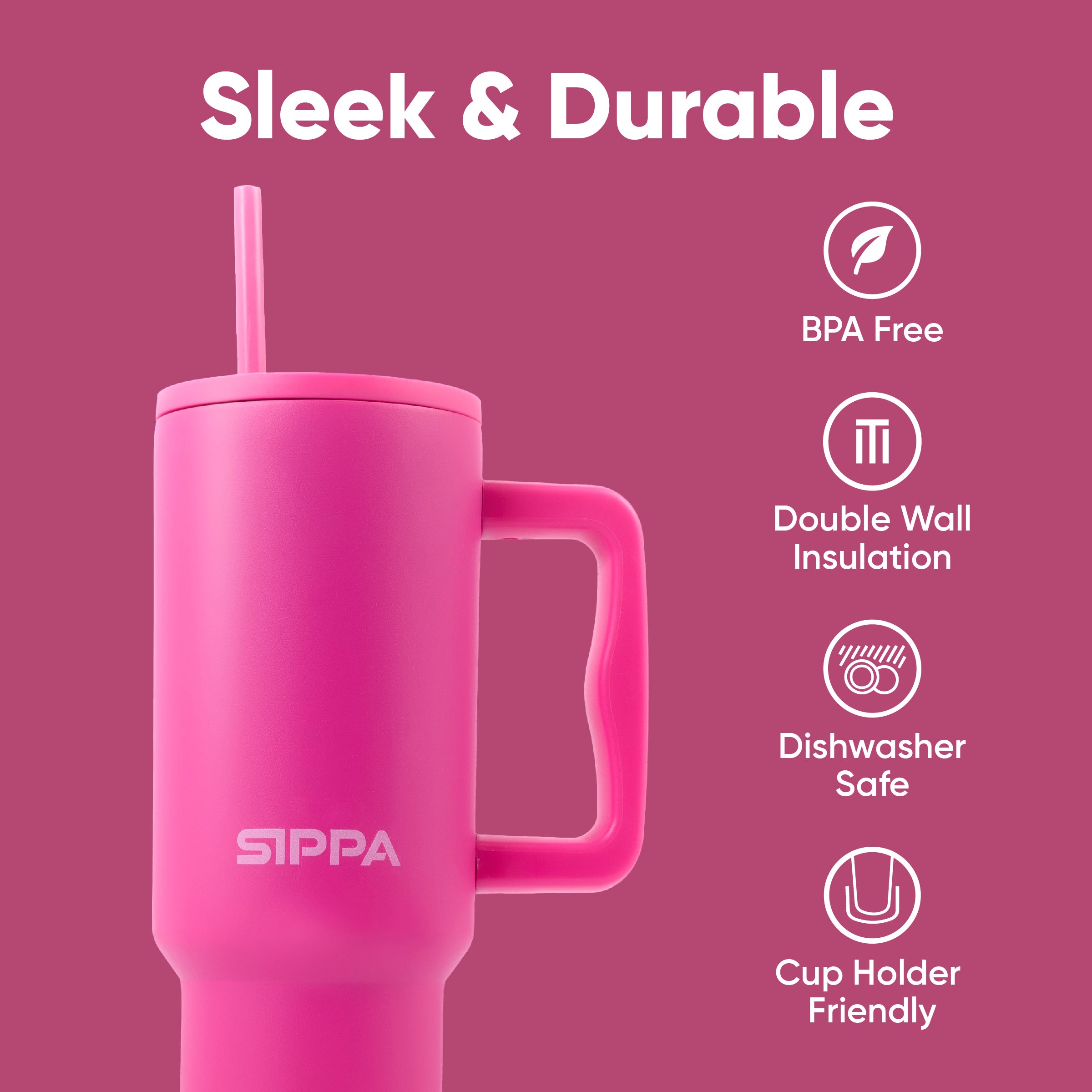 Teak Straw Tumbler - 40oz