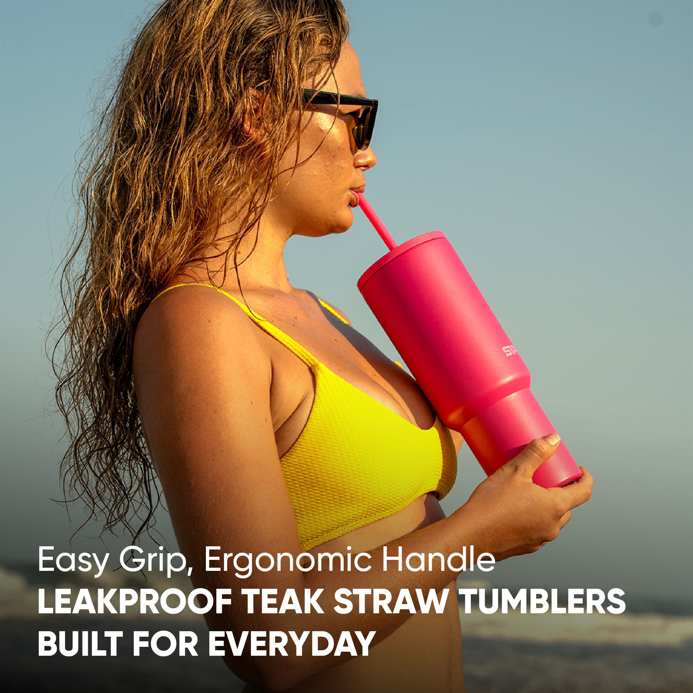 Teak Straw Tumbler - 40oz