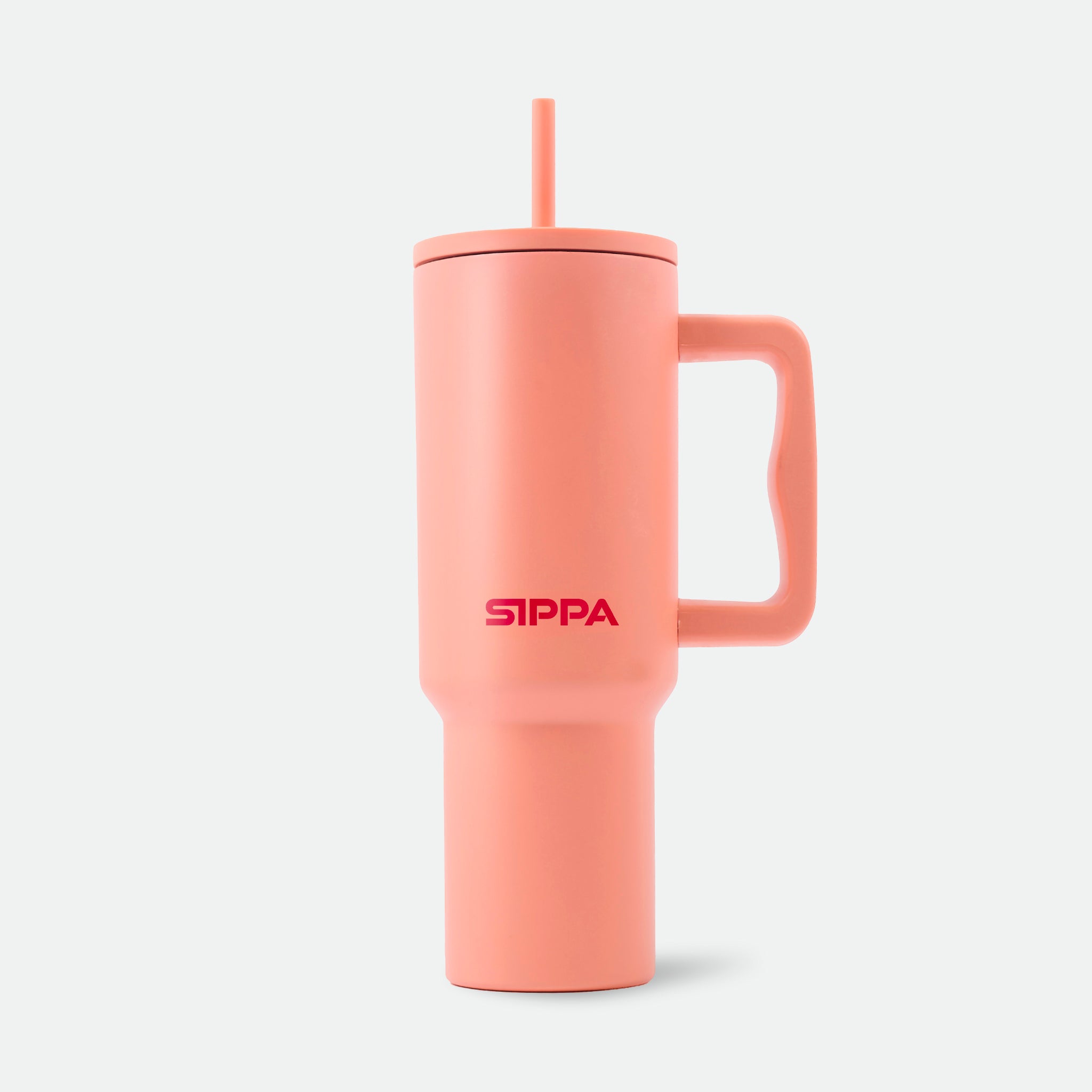 Peach Apricot - Stainless Steel Teak Straw Tumbler