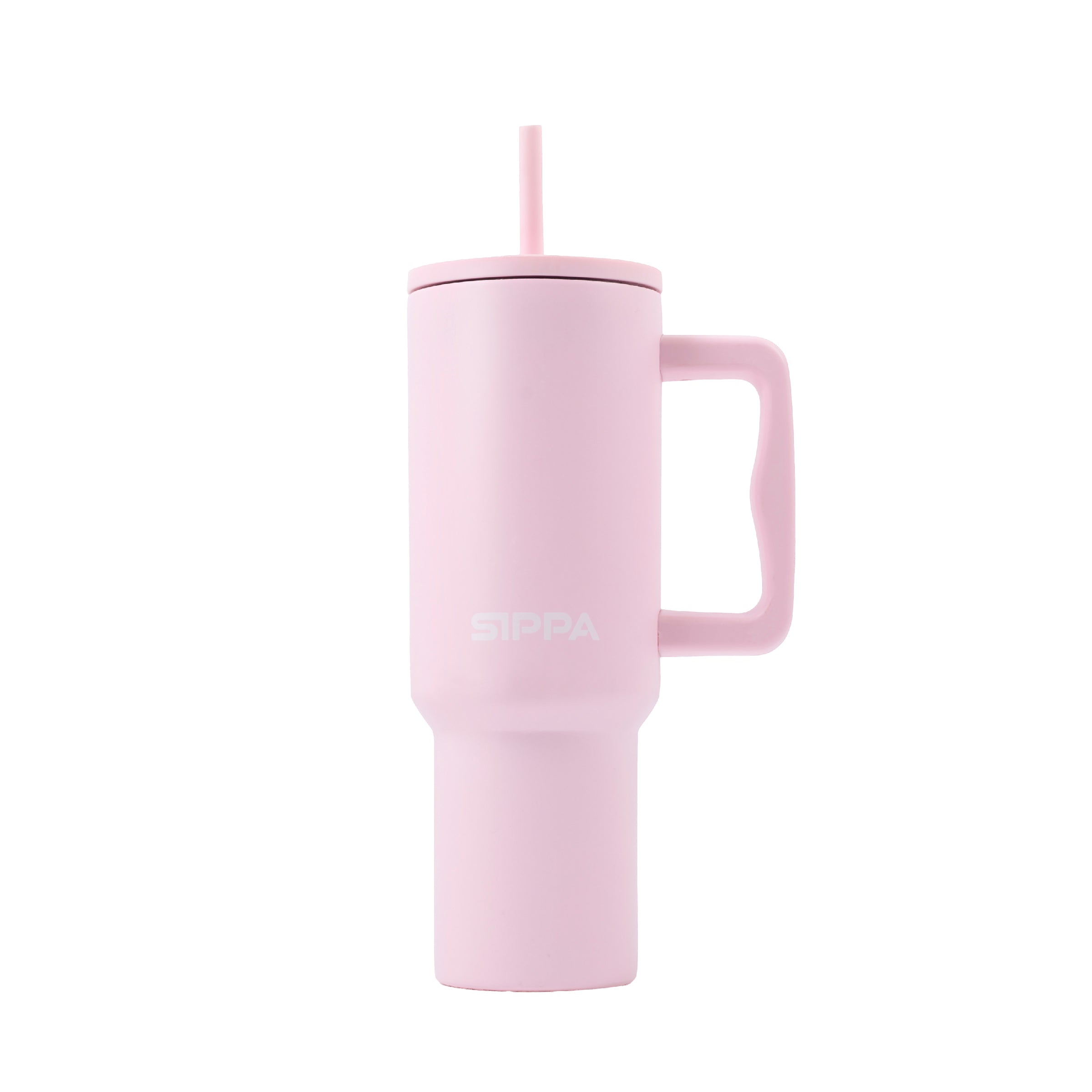 Teak Straw Pastel Pink Tumbler
