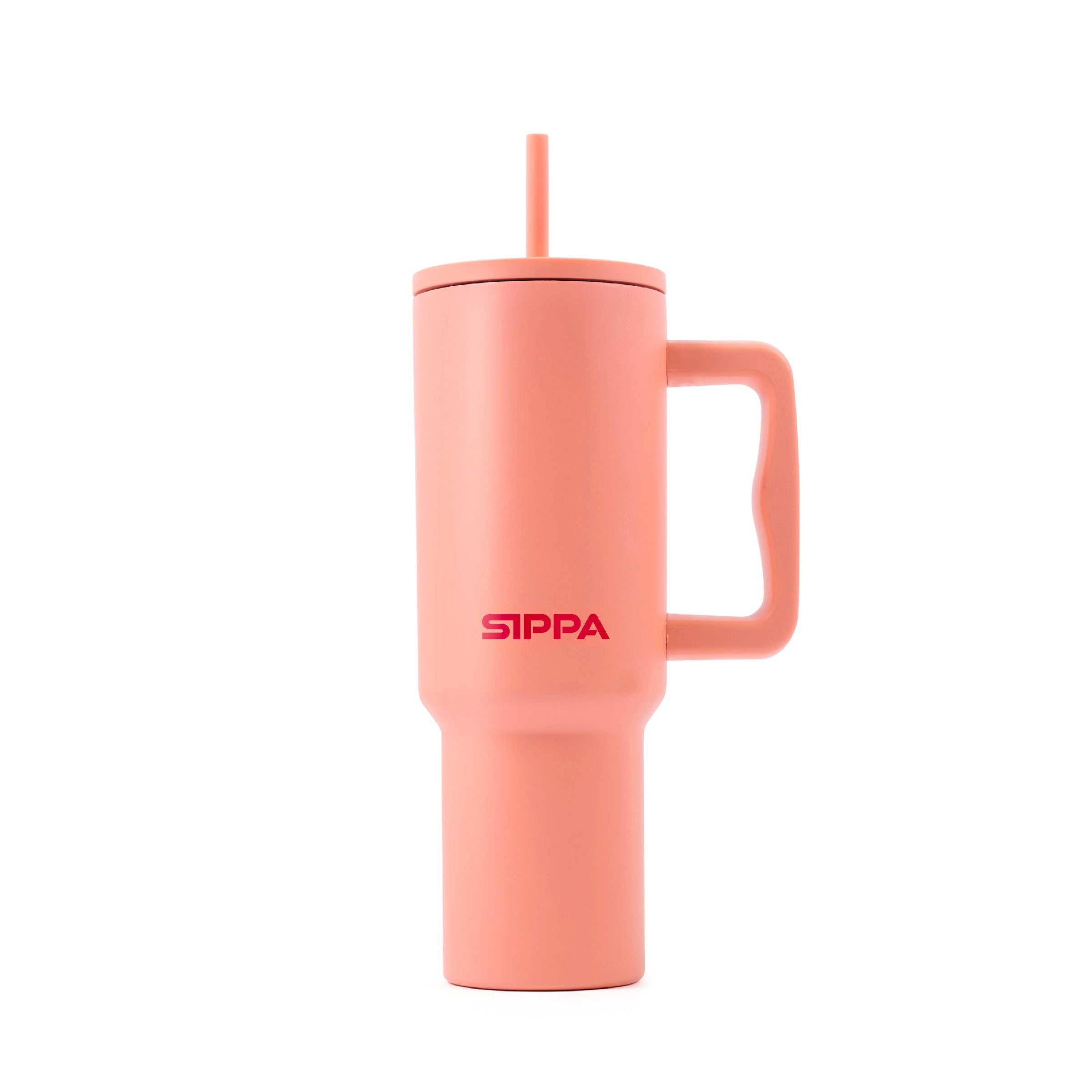 Teak Straw Peach Tumbler