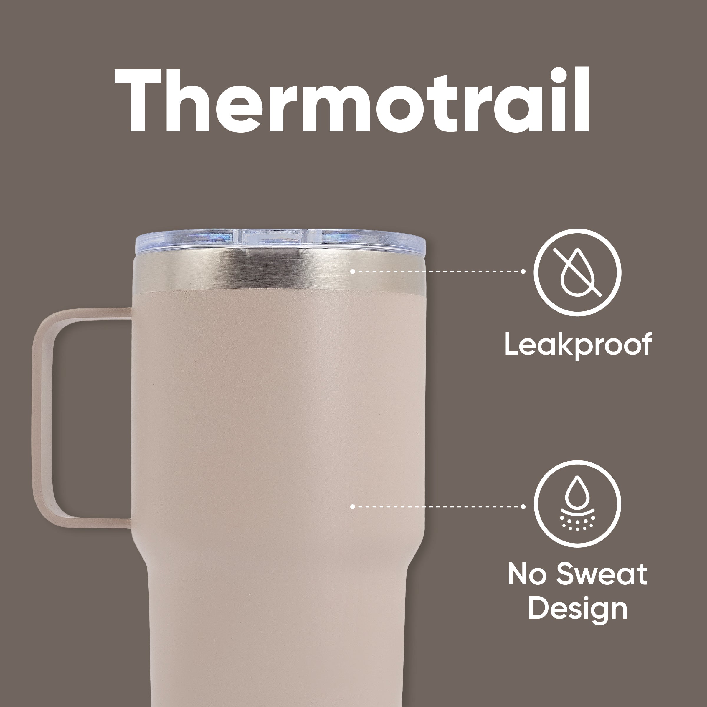 ThermoTrail - 5 couleurs (20OZ avec deux couvercles)