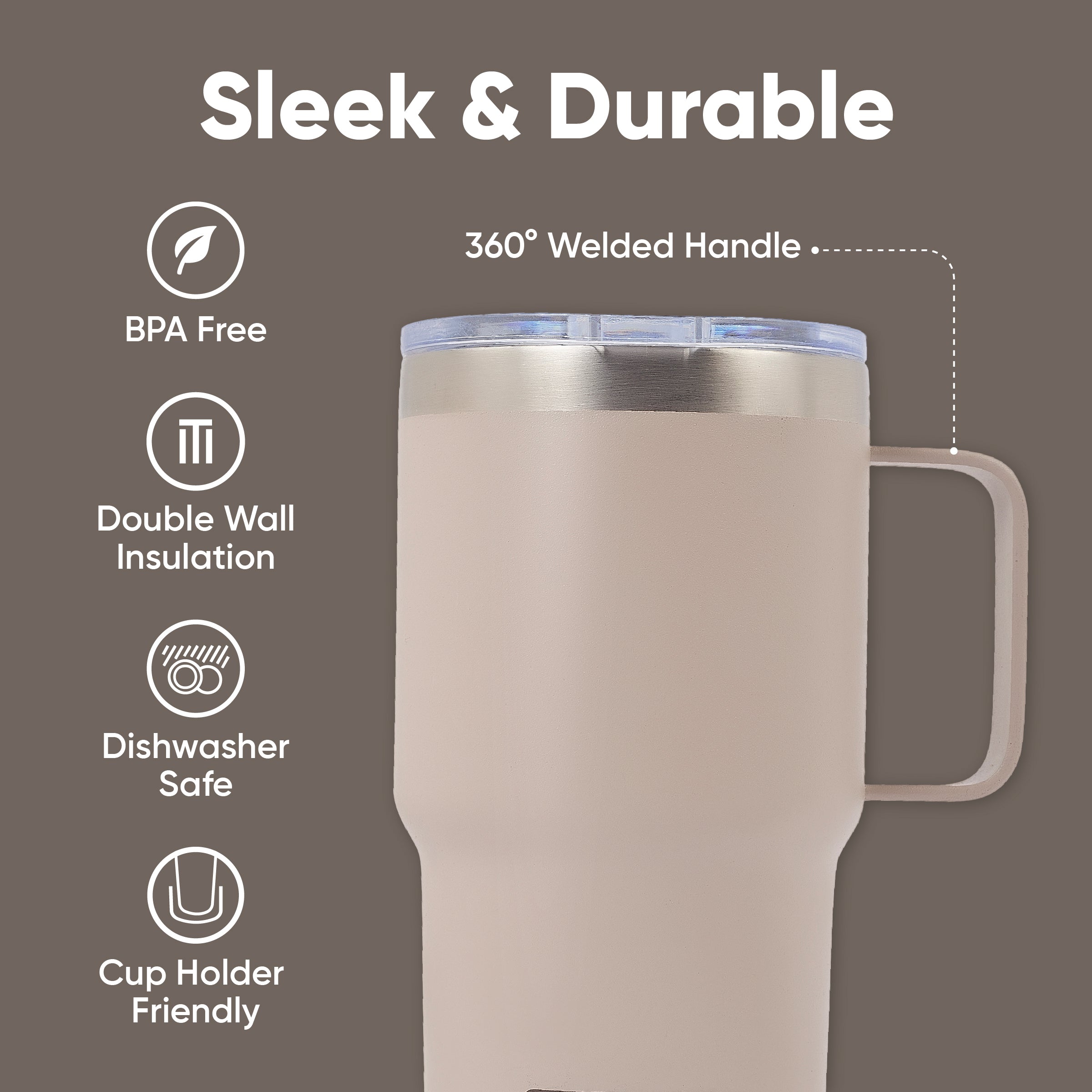 ThermoTrail - 5 couleurs (20OZ avec deux couvercles)