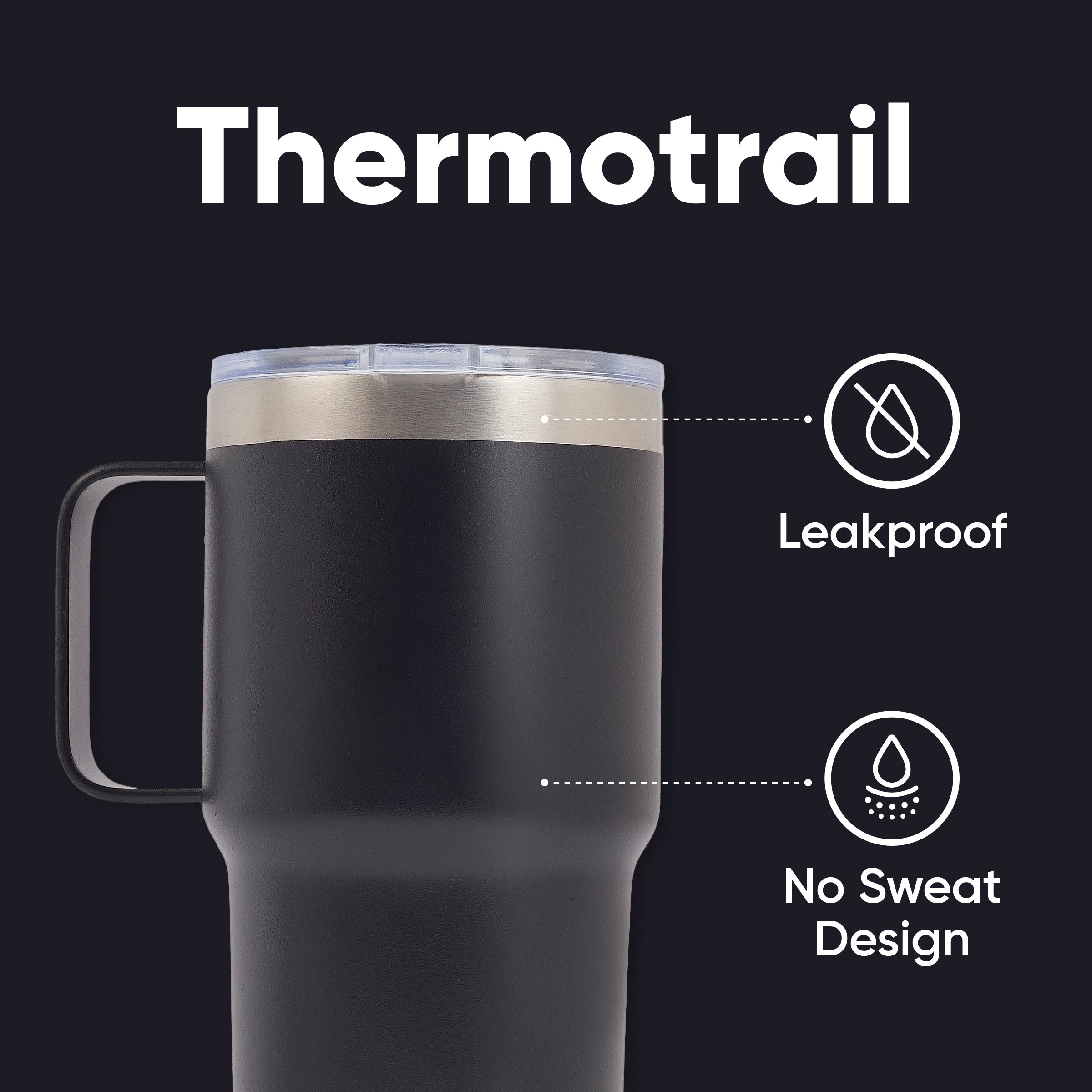 ThermoTrail - 5 couleurs (20OZ avec deux couvercles)