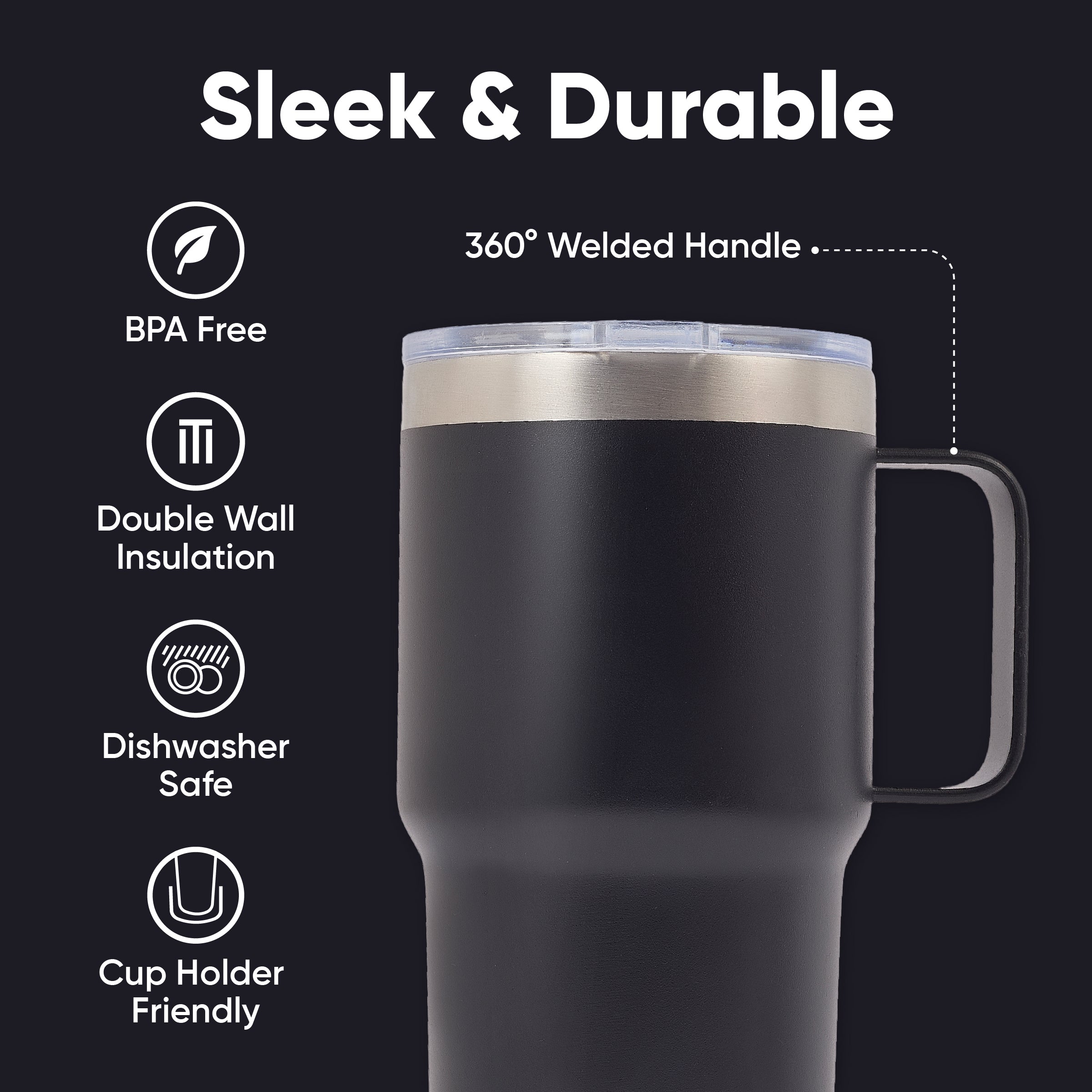 ThermoTrail - 5 couleurs (20OZ avec deux couvercles)