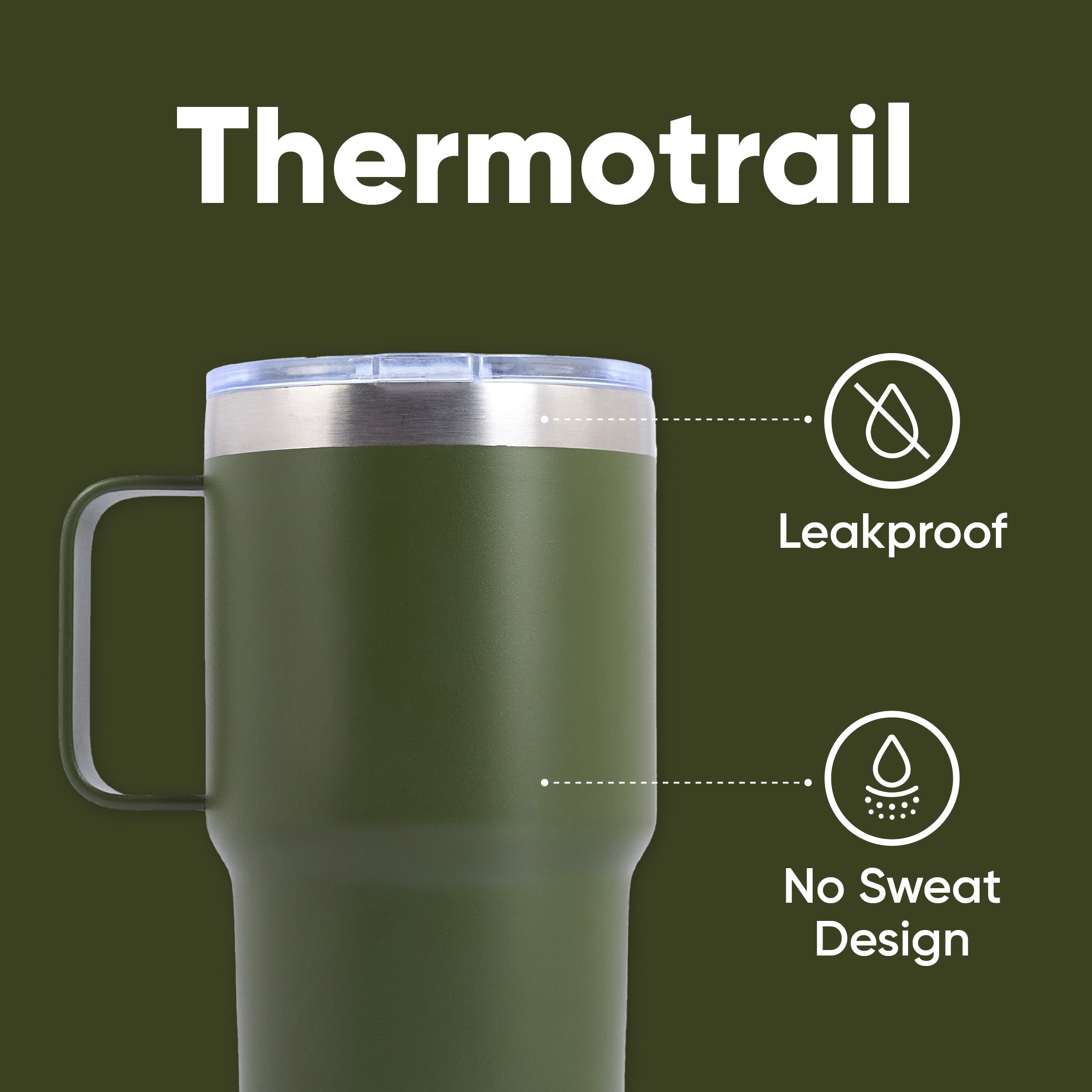 ThermoTrail - 5 couleurs (20OZ avec deux couvercles)